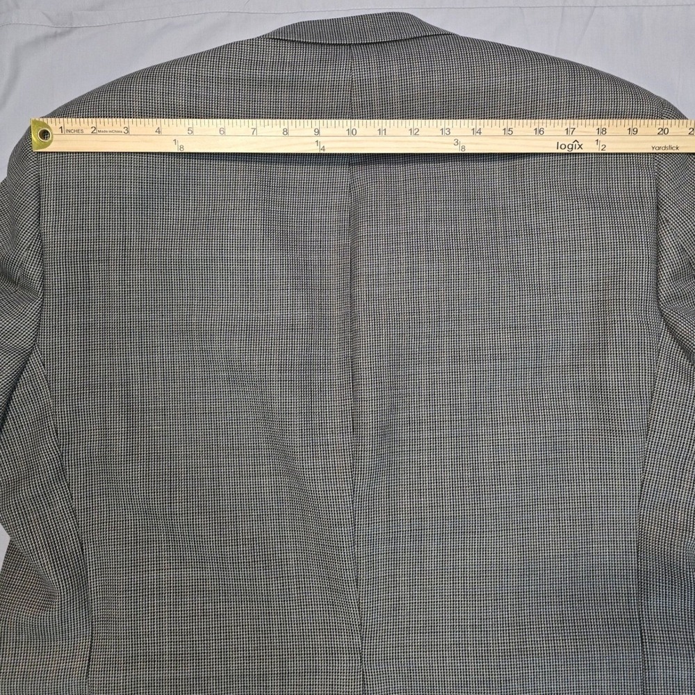 100% Wool IZOD Mens 44S Gray Houndstooth Blazer Sport Coat Classic 2 Button suit - Picture 5 of 16